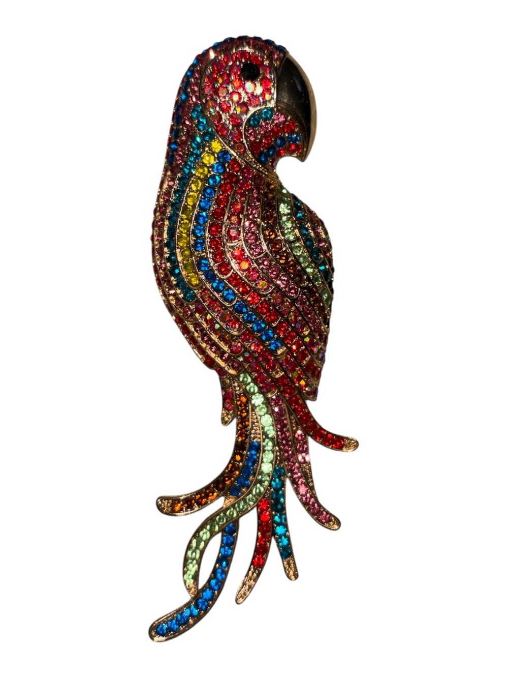 Large Rhinestone Parrot Brooch Or Pendant (745)